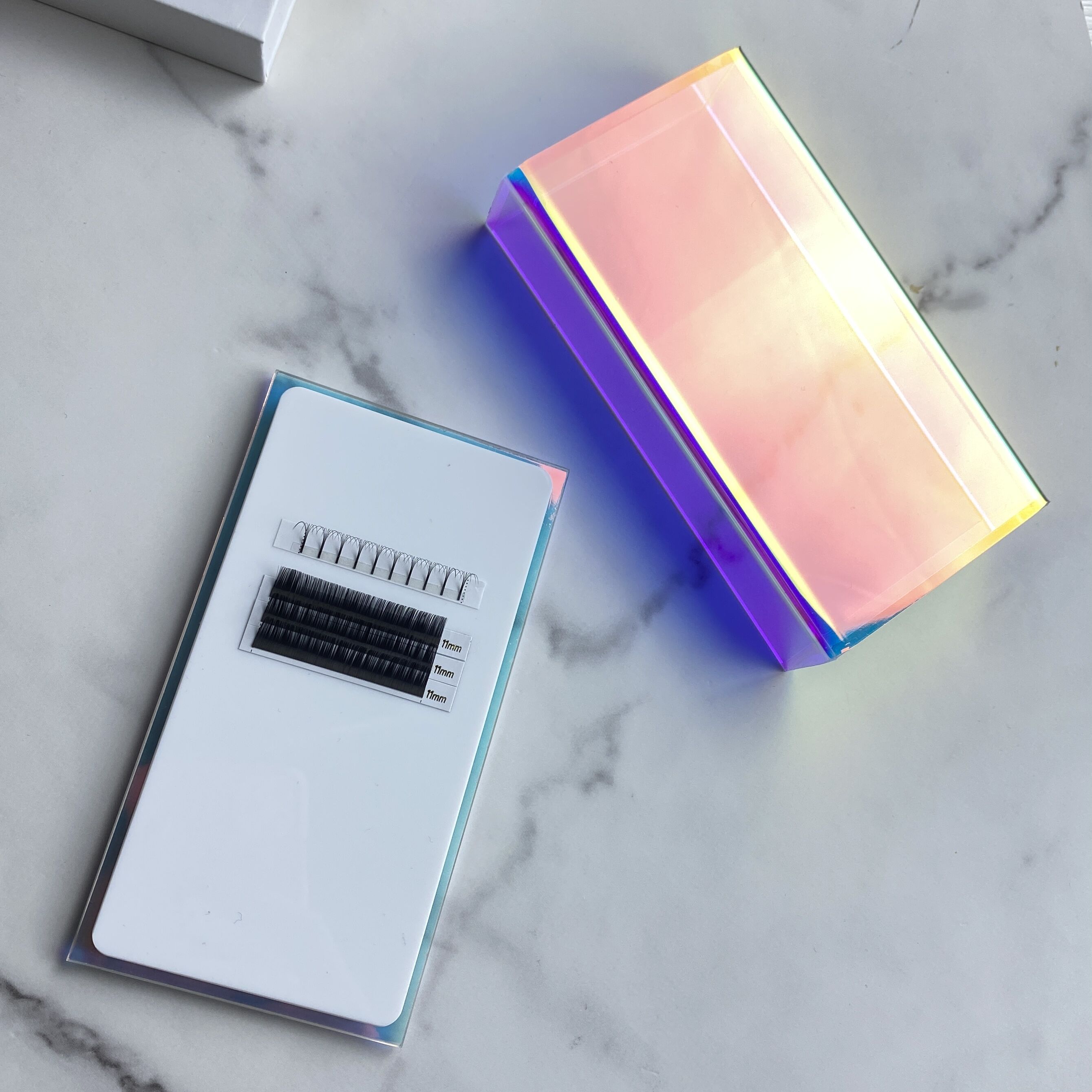 BY Color Acrylic Lash Tile Plate with cover eyelash holder organizer storage box