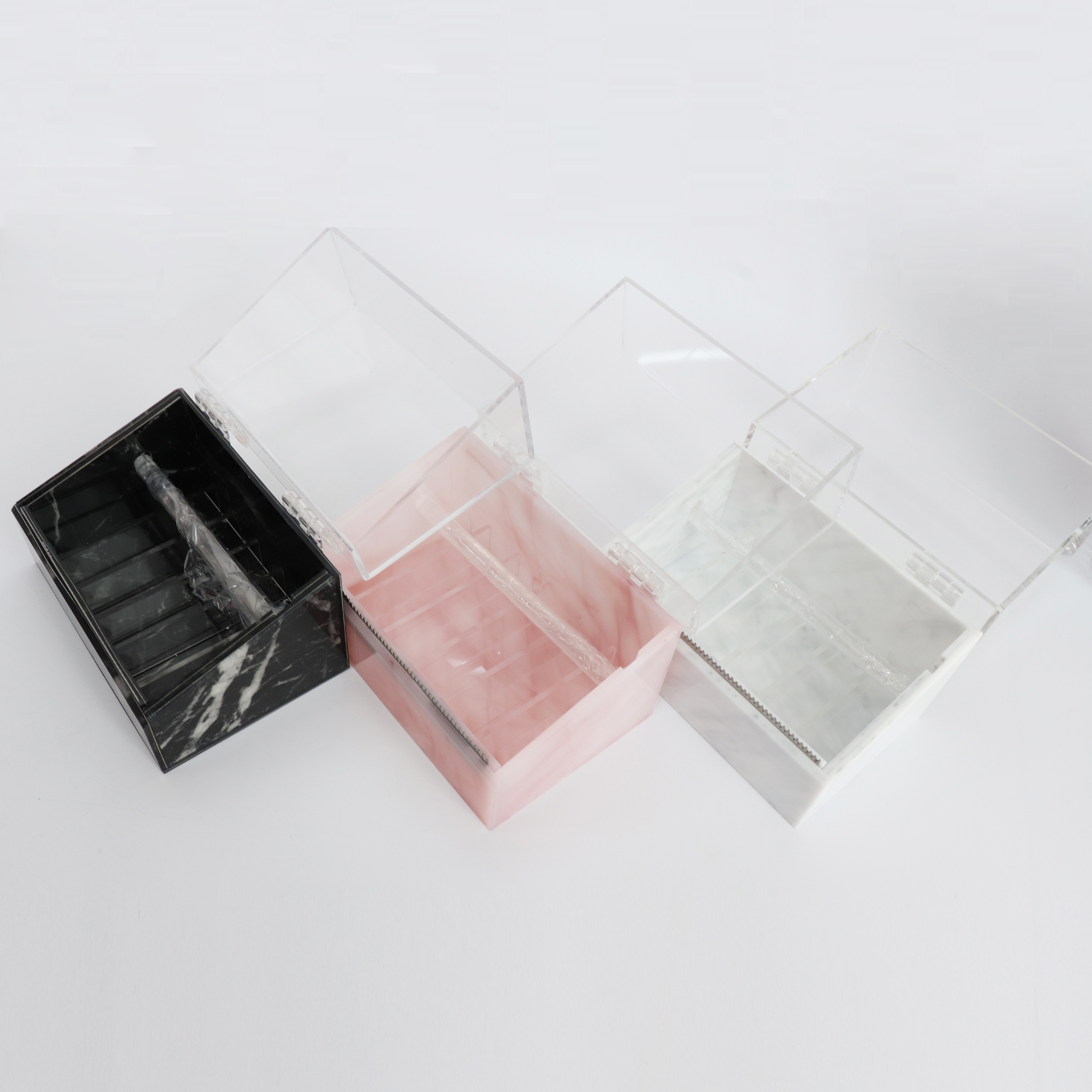 BY Dustproof Acrylic Lash Tape Cutter Box With Cover